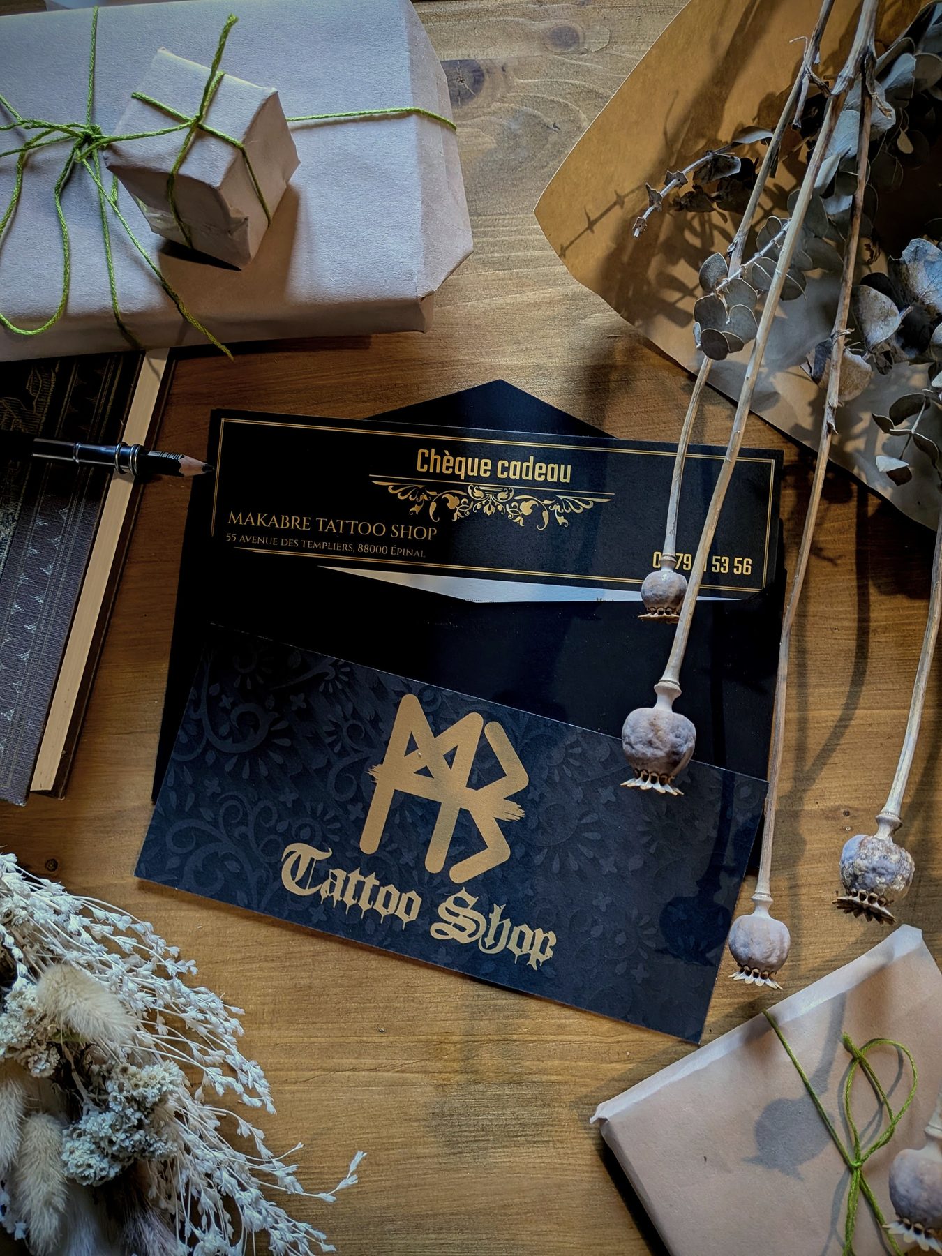 Carte Cadeau Makabre Tattoo Shop, création de Shop